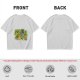 Olive T-Shirt With Playful Cat And House Plants Graphic