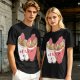 Olive T-Shirt With Cute Ramen Cups In Love Graphic