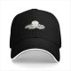 Black baseball cap with cute octopus holding colorful cards print