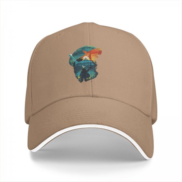 Black Baseball Cap With Fantasy Warrior Art Print