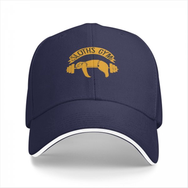 Sloths Gym Graphic Black Baseball Cap
