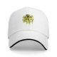 Black Baseball Cap With Distressed Yellow Skull Pirate Emblem