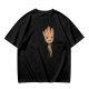Olive Green T-Shirt with Smiling Baby Groot Graphic