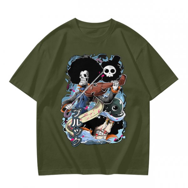 One Piece Brook Skull Musician Graphic Tee