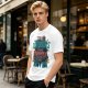 Olive Graphic T-Shirt With 'You Go Outdoors I Have Pizza And Movies' Print