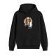 Black Hoodie With Funny Sushi Laundry Rack Graphic Print
