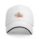 Black baseball cap with cute breakfast food character print