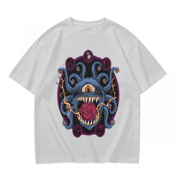 Olive T-Shirt With Dungeons & Dragons Beholder Monster Print