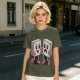 Olive T-Shirt With Retro Cartoon Fighting Ice Cubes Graphic