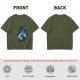 Olive T-shirt with Totoro Forest Silhouette Graphic Print