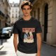 Olive T-Shirt With Cats Eating Ramen Japanese Art Print