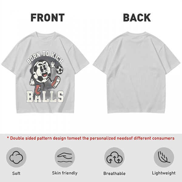 Olive Soccer Graphic T-Shirt with 'Born To Kick Balls' Print