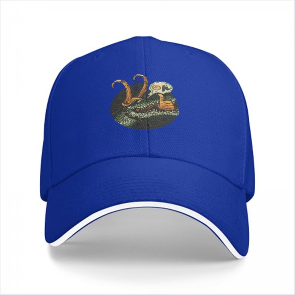 Black baseball cap with alligator Loki giving a thumbs up