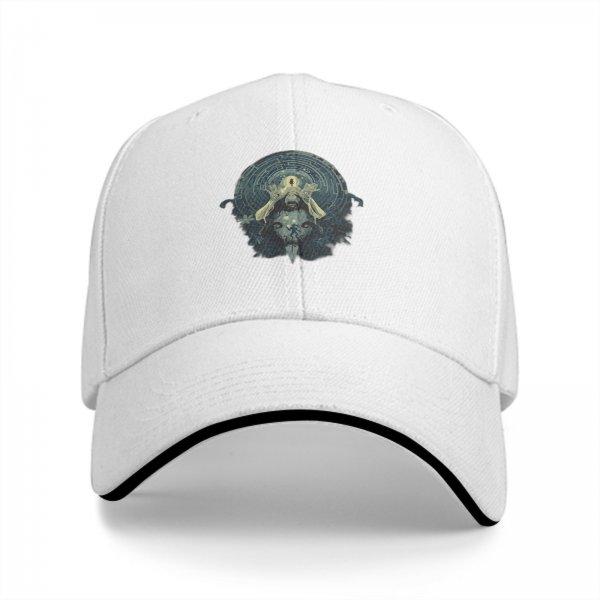 Black baseball cap with mystical occult graphic print