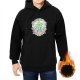 Black hoodie with floral cannabis leaf graphic design