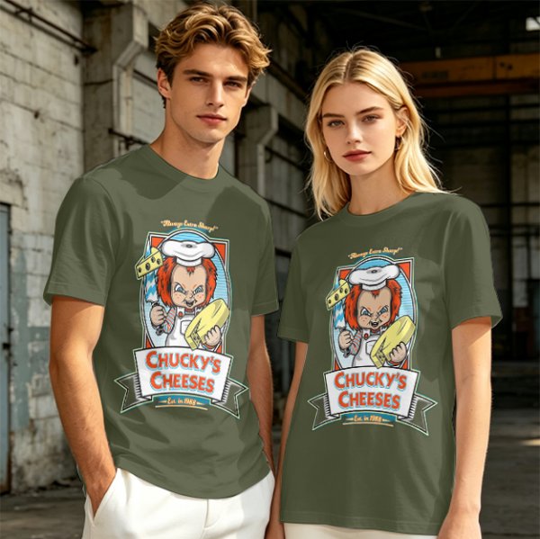 Chucky's Cheeses Horror Themed Graphic T-Shirt