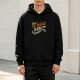 Black hoodie with retro 'That's a Terrible Idea!' graphic print