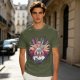 Olive T-Shirt Featuring Fantasy Warrior Princess With Sword Art