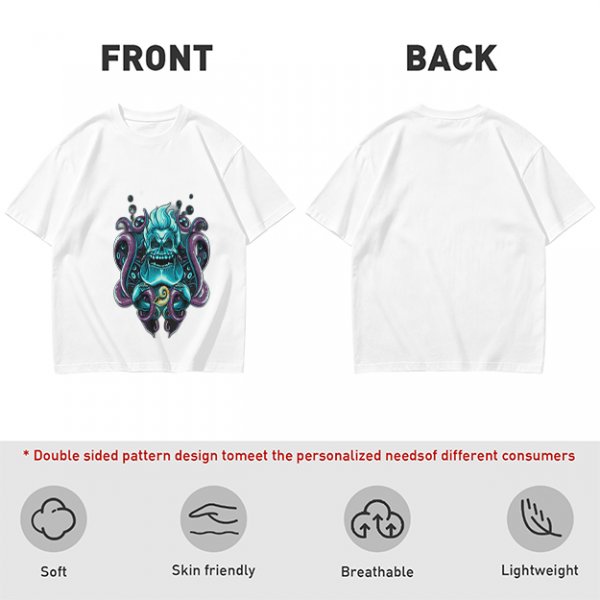 Olive T-Shirt With Octopus Skull Graphic Print