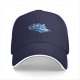 Black Baseball Cap With Blue Retro Car Graphic Print