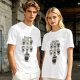 Olive Green T-Shirt With Cute Cartoon Coffee Cups Graphic