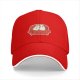 Black baseball cap with cute ghost unicorns sitting on red couch print