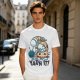 Olive T-shirt with Tangled Orange Cat Yarn It Print