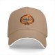 Black baseball cap with roast in peace skull and fire graphic