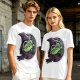 Olive T-Shirt With Cute Green Witch Wearing Glasses Graphic