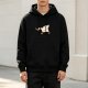 Black Hoodie With Mischievous Goose Holding Knife Graphic