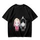Olive T-Shirt with Chibi Wednesday Addams and Enid Sinclair Print