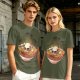 Olive T-Shirt With Skull Ramen Bowl Graphic