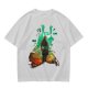 Olive T-shirt with Samurai Warrior and Helmet Art Print