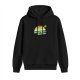 Black hoodie with retro sunset and 'Smile If You're Dead Inside' print
