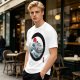 Olive T-shirt with Great Wave Enso Circle and Red Sun Print