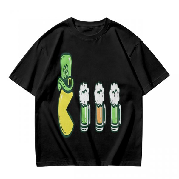 St. Patrick's Day Beer and Leprechaun Hat Graphic T-Shirt