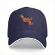 Black baseball cap with dancing pumpkin holding a fall drink design