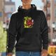 Black Hoodie With Flash Panda Superhero Graphic