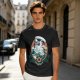 Olive T-Shirt With Sailor Cat Tattooed Pipe Design