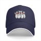 Black Baseball Cap With Scared Bowling Pins Graphic