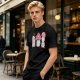 Olive Green T-Shirt With Cute Mushroom Creature Graphic