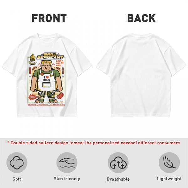Grill Sergeant I Love BBQ T-Shirt with Funny Military BBQ Art