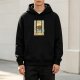Black Hoodie With Tarot Card Style Coffee Print Design