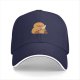 Black Baseball Cap With Cute Duck Holding Knife Graphic