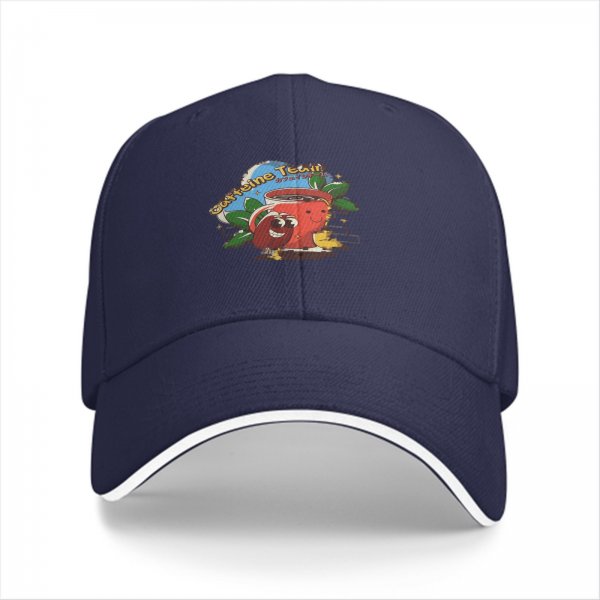Black Baseball Cap with Caffeine Team Coffee Graphic Print
