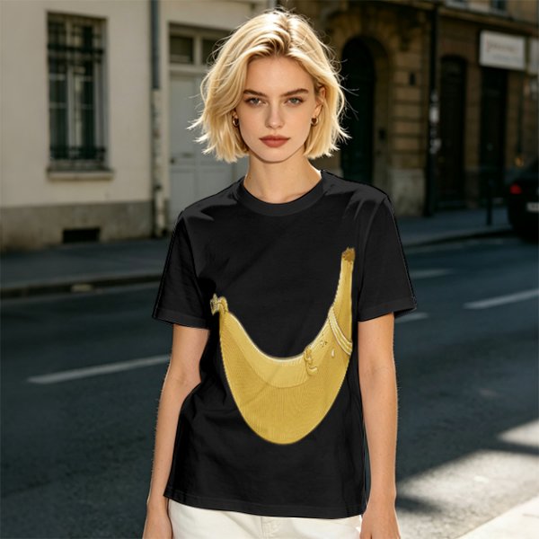 Olive Green T-Shirt With Large Banana Peel Graphic Print