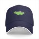Black Baseball Cap With Cute Green Dinosaur Graphic