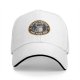 Black baseball cap with raccoon trash around and find out graphic