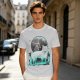 Olive T-Shirt With Wolf Warrior And Moon Forest Art Print