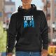 Black hoodie with Steve Minecraft-style graphic print